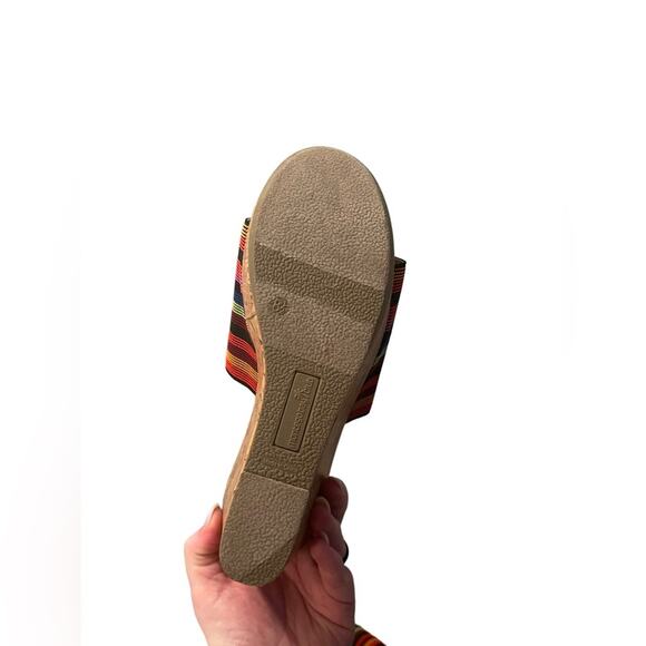 Montego Bay Club Rainbow Cork Slip On Heel Wedges Women’s 8 Shoes - Picture 6 of 6